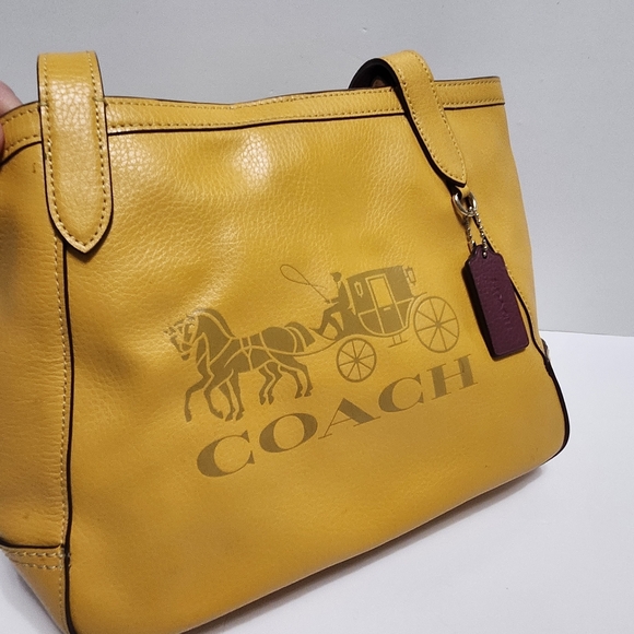 COACH Leather Colorblock Horse  & Carriage Handbag Purse - Picture 8 of 17